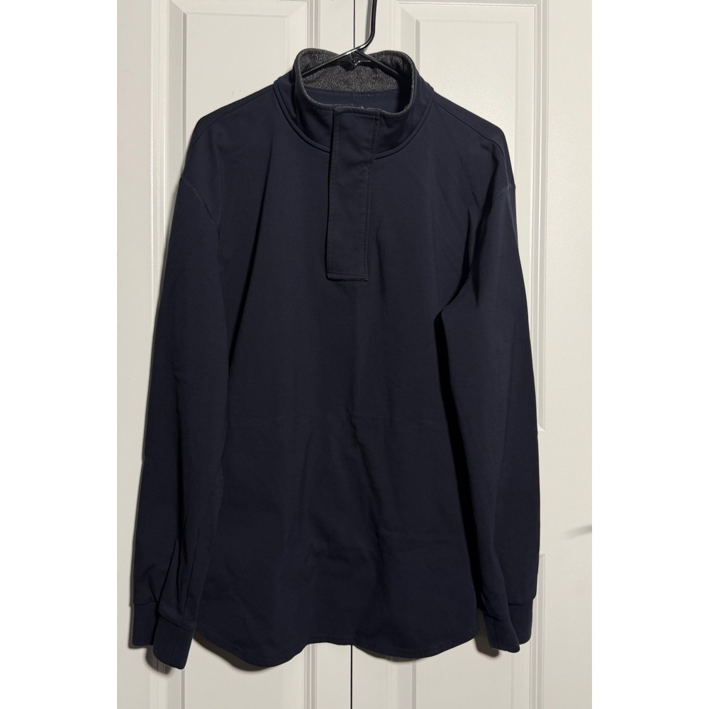 BYLT Premium Basics Pullover Mens XL Navy Blue Excellent Mock Neck Athletic
